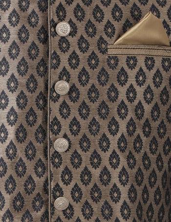 Men's Black Woven Nehru Jacket