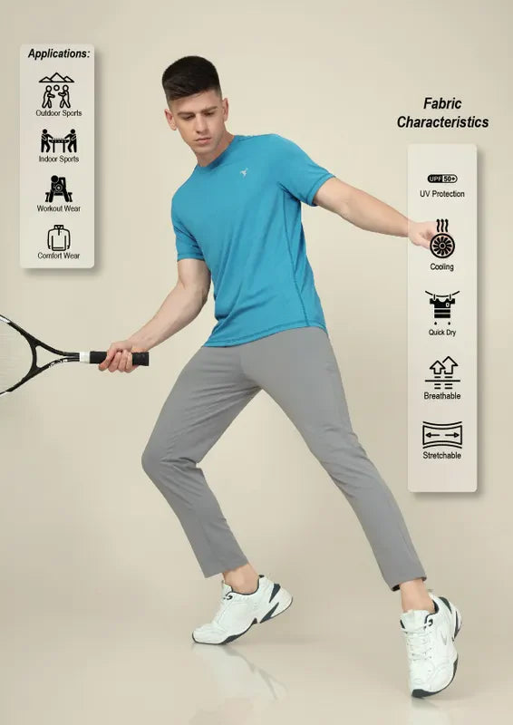 Men Solid Relax Fit Trackpants with ELASTO PLUS