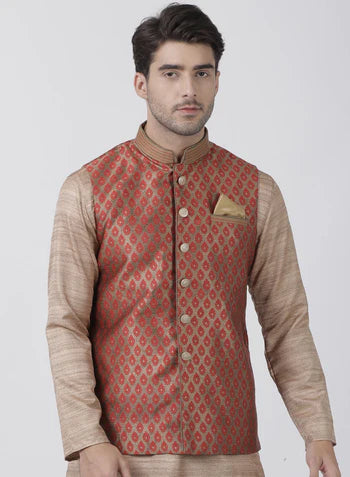 Men's Maroon Nehru Jacket